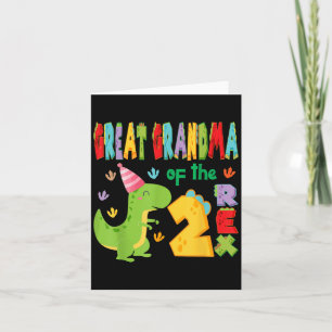 Great Grandma Of The Two Rex 2nd Birthday Boy Dino Card