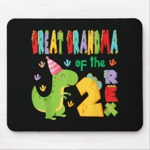 Great Grandma Of The Two Rex 2nd Birthday Boy Dino Mouse Mat