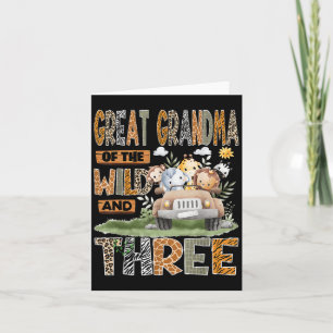 Great Grandma Of The Wild & Three 3rd Birthday Card
