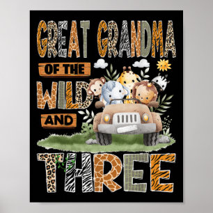 Great Grandma Of The Wild & Three 3rd Birthday Poster