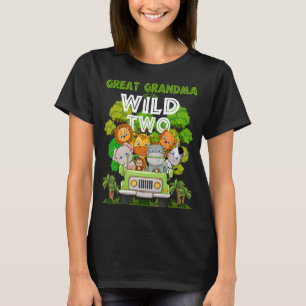 Great Grandma Of The Wild Two Zoo Birthday Safari T-Shirt