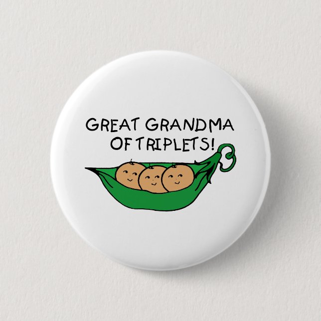Great Grandma of Triplets 6 Cm Round Badge (Front)