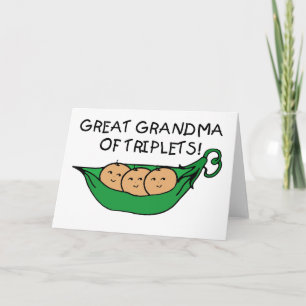 Great Grandma of Triplets Card