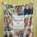 Great Grandma Personalised Photo Collage Modern  Fleece Blanket<br><div class="desc">This black and white personalized "World's Greatest Great Grandma" 8-photo collage blanket features a simple heart, accompanied by elegant handwritten script typography and the name of beloved grandchildren. An ideal and heartwarming gift for your great grandmother on special occasions like Mother's Day, Christmas, or birthdays. Customize it with photos of...</div>