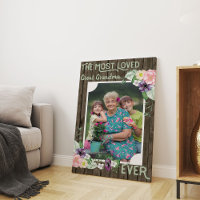 Great Grandma Photo - Rustic Wood and Floral