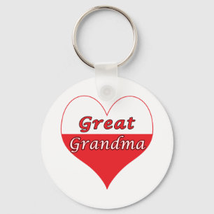 Great Grandma Polish Heart Key Ring