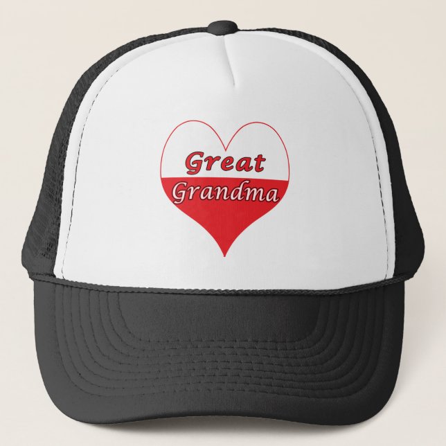 Great Grandma Polish Heart Trucker Hat (Front)