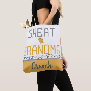 Great-Grandma Rose And Photo Design Tote Bag