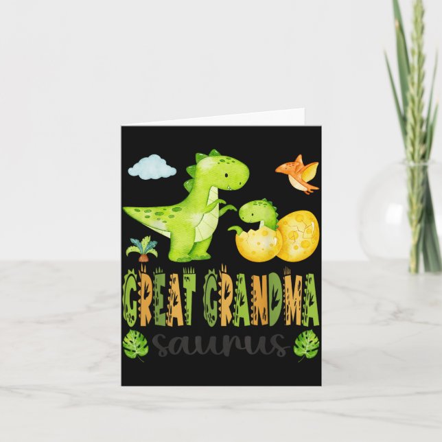 Great Grandma Saurus T-Rex Dinosaur Matching Card (Front)