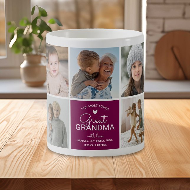 GREAT GRANDMA 'the most loved' Photo Collage Coffee Mug (Creator Uploaded)
