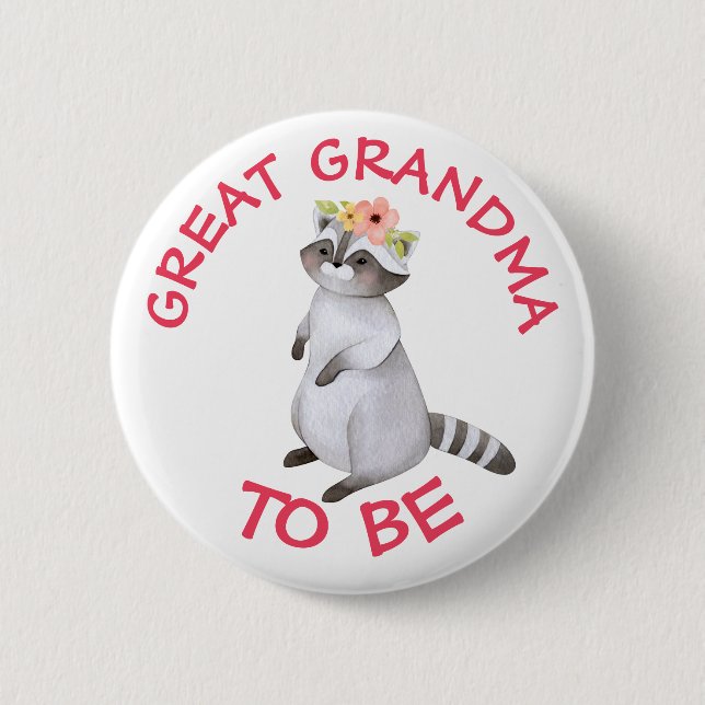 Great Grandma to be Baby Shower Baby In Bloom 6 Cm Round Badge (Front)