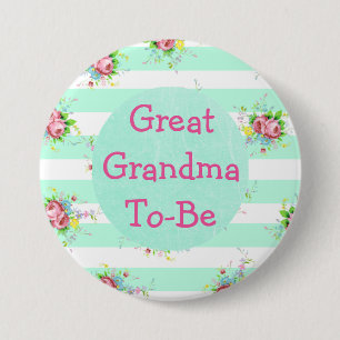 Great Grandma to Be Baby Shower Button
