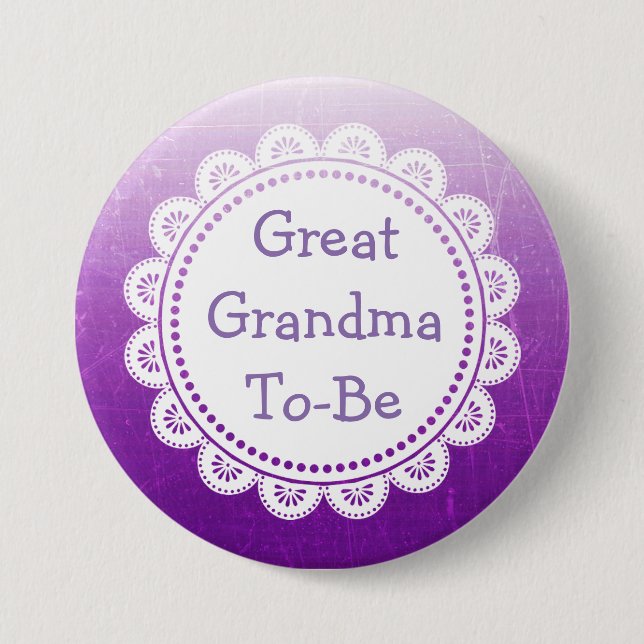 Great Grandma to Be Baby Shower Button (Front)