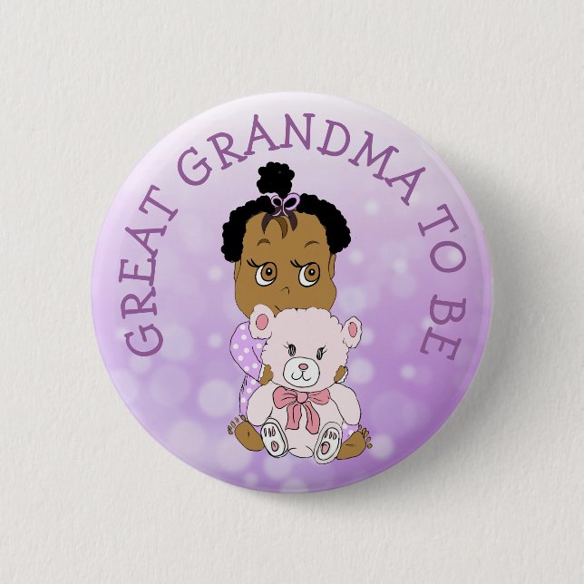 Great Grandma to Be Baby Shower Button (Front)