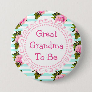 Great Grandma to Be Baby Shower Button