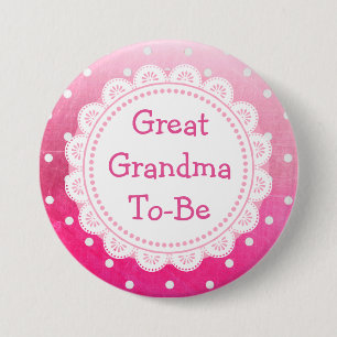 Great Grandma to Be Baby Shower Button