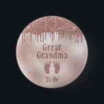 Great Grandma To Be Baby Shower Pink Baby Feet 6 Cm Round Badge<br><div class="desc">Fun baby shower party favour!  Get the great gradmas or great grandmothers to be buttons!</div>