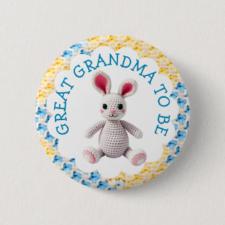 Great Grandma to Be | Boy's Baby Shower 6 Cm Round Badge