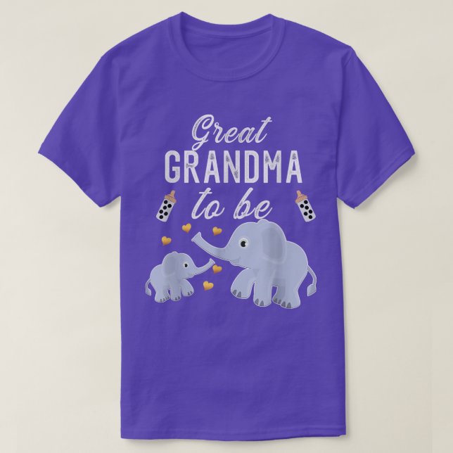 Great Grandma To Be Elephant Baby Shower Great Gra T-Shirt (Design Front)
