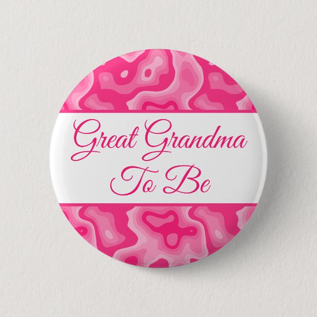 Great Grandma To Be | Girl's Baby Shower  Button (Front)