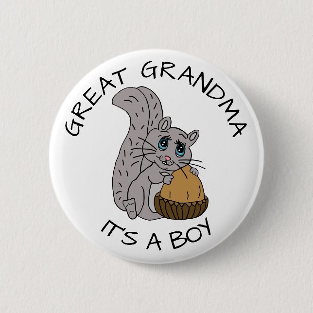 Great Grandma to be Racoon Baby Shower  6 Cm Round Badge (Front)