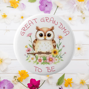Great Grandma to be   Woodland  Baby Shower  6 Cm Round Badge