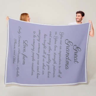 Great Grandma Tribute Message From Kids Fleece Blanket