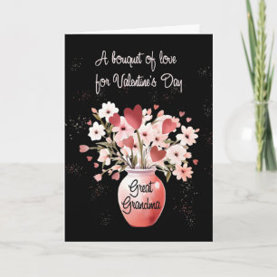 Great Grandma Valentines Day Bouquet of Love Card