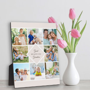 Great Grandma We Love You 8 Photo Collage Cream Plaque