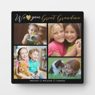 Great Grandma We Love You Grandkids 4 Photo  Black Plaque