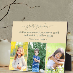 Great Grandma We love you Poem Custom 3 Photo Plaque