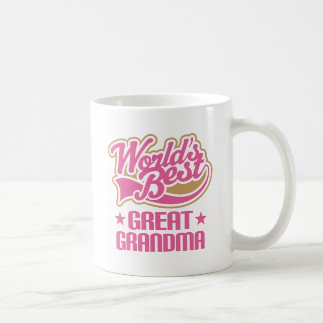 Great Grandma Worlds Best Pink Coffee Mug (Right)