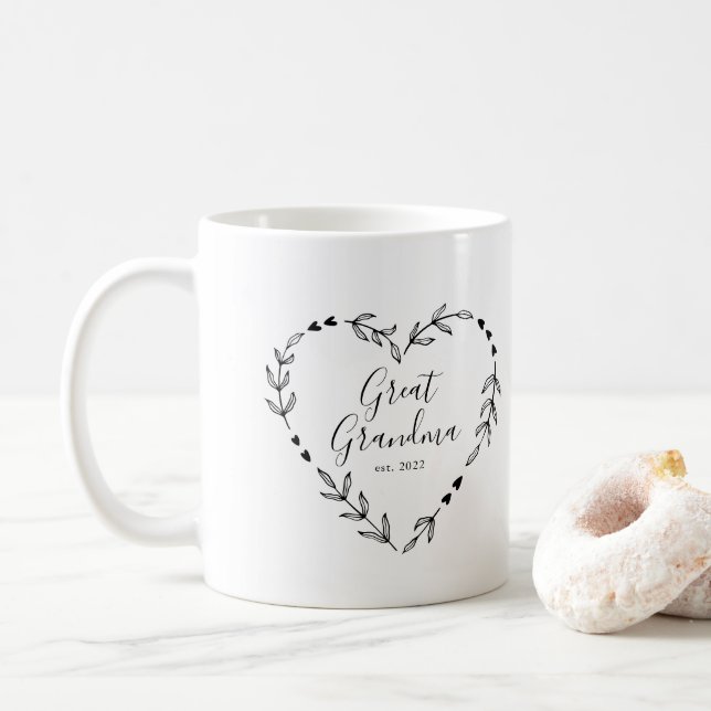 Great Grandma Year Est.  Coffee Mug (With Donut)