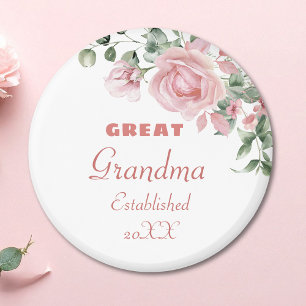 Great Grandma Year Established Custom Pink Roses  Magnet