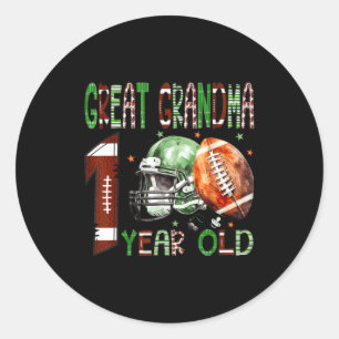 Great Grandma Year Old Football Classic Round Sticker