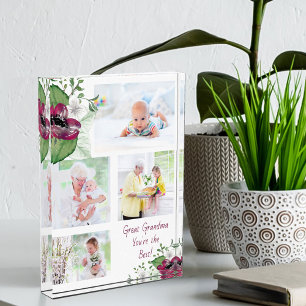 Great Grandma You're the Best Magenta Anemone Photo Block