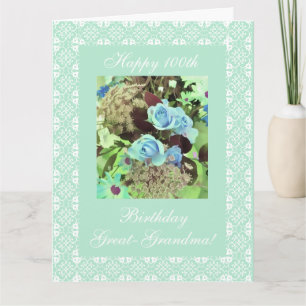 Great-grandma's 100th birthday LARGE Card