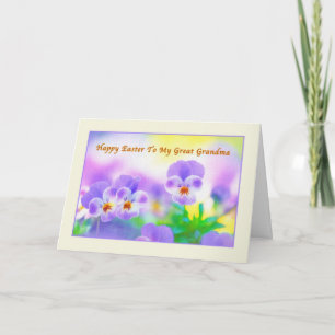 Great Grandma's Easter card with Pansies