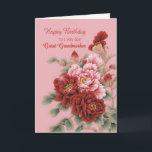 Great Grandmother Birthday Peonies Card<br><div class="desc">A delightful illustration of pink and red peonies to wish your great grandmother a happy birthday. This card is full of love,  and elegant and classy at the same time.</div>