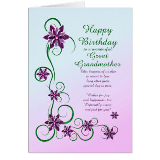 Great Grandmother Birthday Scrolls and Flowers