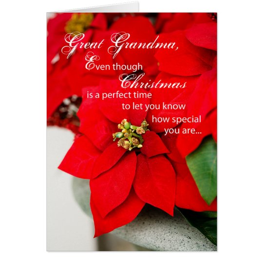 Great Grandmother Christmas Poinsettia Card