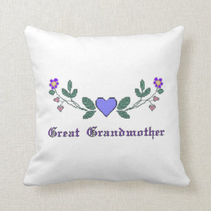 Great Grandmother Cross Stitch Print Pillow