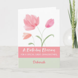 Great Grandmother Custom Name Religious Birthday Card