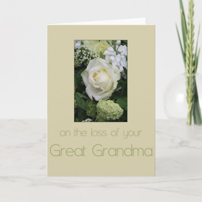 Great grandmother loss Rose sympathy Card (Front)