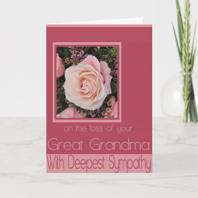 Great grandmother loss Rose sympathy Card (Front)