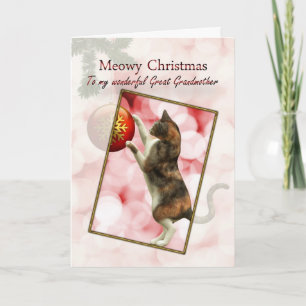 Great Grandmother, Meowy Christmas Holiday Card