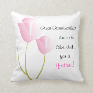 Great-Grandmother Pillow Pink Tulips