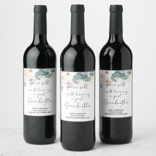 Great Grandmother to Be Pregnancy Announcement Mom Wine Label