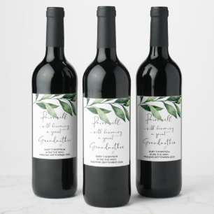 Great Grandmother to Be Pregnancy Announcement Mum Wine Label