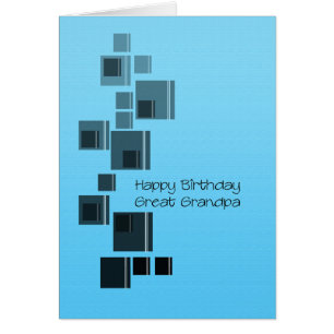 Great Grandpa Abstract Design Blue Birthday Card
